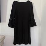 R & M Richards  women’s black scoop neck lace bell sleeves knee length‎ Size 12 Photo 4