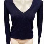 H&M v neck glittery blue blouse Size Small Photo 0