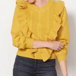 dRA Los Angeles Yellow Ruffle Chic Sweater Photo 0