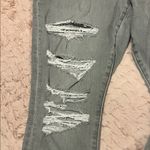 American Eagle Light Gray Next Level Stretch Ripped Jegging Short Jeans Photo 2