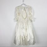 Gunne Sax  Vintage Ivory Ruffle Satin Dress Cottagecore Bridal Medium Photo 9