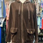 Lauren Ralph Lauren Chocolate Velour Full Zip Hoodie Brown Size 1X Photo 0