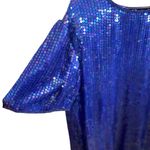 Vintage 90s Silhouette Royal Blue Sequin Shift Dress holiday Glam cocktail Party Size 1X Photo 5