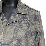 Rebecca Taylor  Digital Print Snakeskin Olive Military Jacket Size XS Photo 2