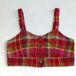 American Eagle  Outfitters Red Plaid Crop T… Photo 1
