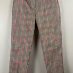 Boden 7/8 plaid orange brown pants size 6 petite Photo 0