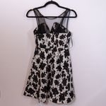 BCBGeneration Black White Floral Flower Print Pattern Sheer Mesh Panel Dress 0 Photo 2