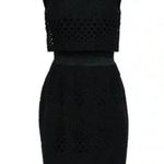 Kay Unger Black Eyelet Sleeveless Sheath Dress Size 6 Photo 0