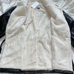 Pascale La Mode faux leather wrap jacket black w/white faux fur lining Size L Size L Photo 7