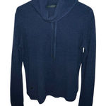 Ralph Lauren Lauren Women's Navy Blue Cowl Neck Waffle Knit Cotton Sweater L Photo 0