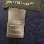 Ashley Stewart Navy & brat green short sleeve midi sweater dress Photo 3