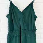 BTFBM Green Strappy Jumpsuit Smocked Waist Romper Ruffle Trim Playsuit XL Photo 2