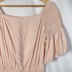Free People Sam Light Pink Smocked Short Sleeve Mini Dress S Photo 4