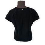 St. John  Sport Sweater Top Short Sleeve Wool Blend Black Women's Size Medium Photo 4