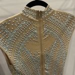 Rhinestone Bling Tan Prom Homecoming Dress Photo 4