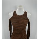 ZARA  Brown Knit Cold Shoulder Long Sleeve Midi Dress Size S New NWT Ribbed Photo 6