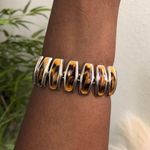 Silver tone animal cheetah print geometric hook eye bracelet bangle #boho #hippie #indie #western #country Photo 0