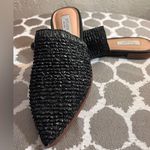 Steven New York Black Textured Mules Pointed Toe Valdez Raffia texture flats Size 7 Photo 8