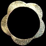 Charles Albert  Alchemía Gold-Toned Hammered Texture Scalloped Edge Bangle Bracel Photo 0