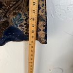 Suzie in the City Y2k Paisley Print V Neck Short Sleeve Top M Brown Blue Boho Size M Photo 6