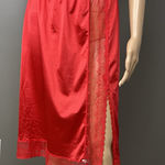 Vintage Ashley Taylor Half Slip Sheer High Slit Wide Lace Red Size Large 30/32 Photo 0