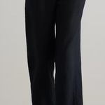 Quince Black 100% European Linen Pleated Wide Leg Trousers Womens Size 4 Photo 0