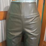 Kori  Vegan Leather Pants - Olive Photo 4