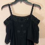 Gold Hawk Silk Square Applique Dress Beaded Black. Size Small Photo 2