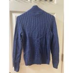 Ralph Lauren Y2K Lauren Cable Knit Full Zip Sweater XS Gold Crest Jacket NAVY Photo 9