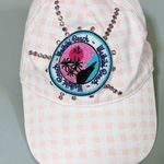 Handmade Pink White Pastel Gingham Plaid ‘Waikiki Beach’ Patch Gem Gemstone Rhinestone Studded Baseball Cap Trucker Hat 🌊✨  Photo 0