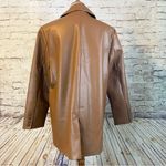 Rebecca Minkoff Lambskin Vegan Faux Leather Blazer Pockets Cognac Brown XL NWT Photo 1