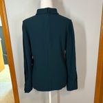 Reiss  Cherry Keyhole Mock Neck Long Sleeve Blouse Office Dark Teal Career size 4 Photo 5
