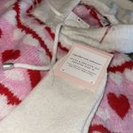 NWT Cupcakes & Cashmere Heart Print Hooded Sweater Matching Socks White Size M Photo 5
