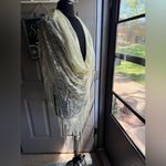 NOS vintage crochet boho large fringe shoulder shawl Photo 12