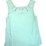 Skies Are Blue Anthropologie  Licarde Cut Out Detail Tank, XS, Turquoise‎ Summer Photo 0