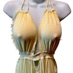 Free People Look Into the Sun Maxi Dress Sz S Lemongrass Summer Halter Style Photo 2