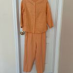Laura Ashley Vintage 90s Y2K Woman’s Set Top & Bottom Orange Silk/Linen, Sz 8P Photo 12