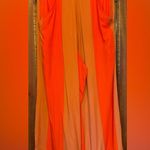 Lovers + Friends Orange Colorblock Rayon Soft Wide Leg Capri Slacks Pants XS Photo 0