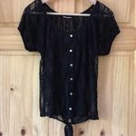 Sheer Lace scoop neck waist tie blouse size M Size M Photo 1