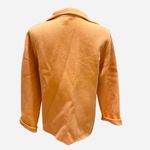 Eileen Fisher  Wool Cashmere Stand Collar Open Front Cardigan Orange Small Pocket Photo 3