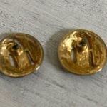 Navy and gold tone swirl post earrings Photo 3
