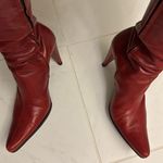 Stuart Weitzman Vintage Red leather boots size 9 handmade gorgeous soles redone Photo 5