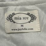 Mia Joy Dress Womens Medium Ruffle Cream Long Sleeve Stretch Joyfolie Lined Photo 2