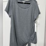 Caslon Charcoal Short Sleeve Top with Side Tie/Burnout Side Tie T-Shirt Photo 1