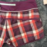 Lululemon Run Speed Shorts 2-way Stretch Yoga Wheezy Check Berry Yum Size 6 Photo 7
