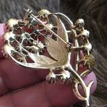 Vintage 50s Coro faux pearl gold cluster brooch Photo 7