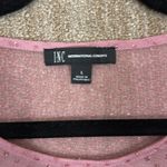 INC Barbie Glitter Dot Mesh Sparkle Sheer Camisole Pink 3/4 Sleeve Top Large Photo 6