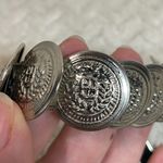 Vintage Silver Tone Coin Medallion Elastic Statement Belt Whimsigoth Maximalist Photo 1