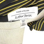 & Other Stories & Other Stories Blouse Top Shirt Button Down Pinstripe Black Gold Size US 2 Photo 10