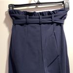 Lulus  Navy Blue Weekend Wear Tie Waist Cropped Pants 26" Inseam Size Small EUC Photo 4